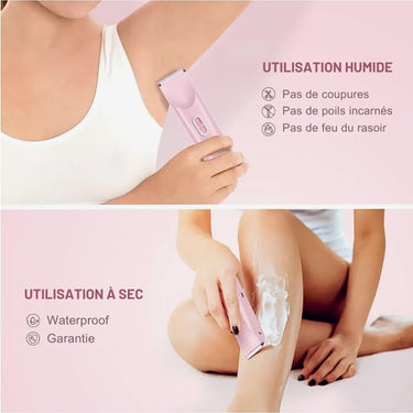 Nailimed™ Rasoir Électrique Féminin 2-en-1 – Indolore, Réutilisable, Anti-Poils Incarnés